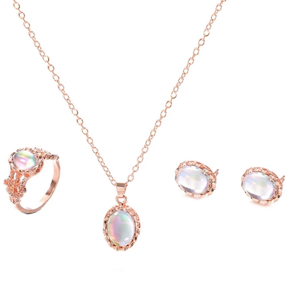 Gorgeous faux fire opal jewelry set - Picture 4 of 9